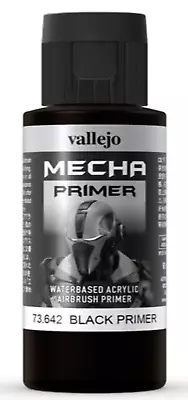 Vallejo Mecha Color 73.642 Primer Black Primer 60ml Bottle • $7.19