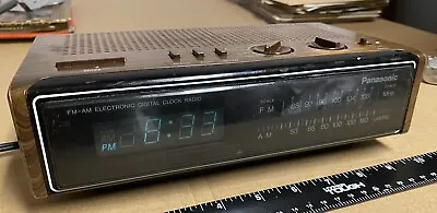 Vintage 70s 80s Wood Grain Panasonic Alarm Clock Radio Mid Century Modern Space • $42.49