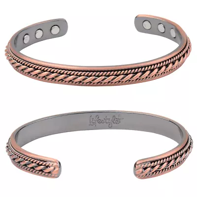 Copper Magnetic Bracelet Pain Energy Arthritis ADJUSTABLE CUFF MEN WOMEN USA S1 • $8.99