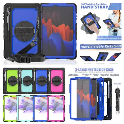 $9.59 • Buy For Samsung Galaxy Tab S7 FE S8 + Rugged Case Stand Screen Protector Cover Strap