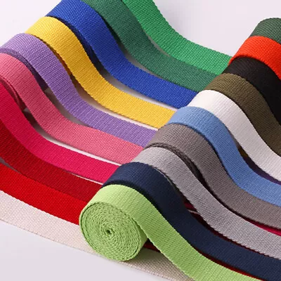 Heavy Cotton Webbing 1 Inch Bag Handle Strap Belt Chair Purse Sewing Canvas Tape • $3.69