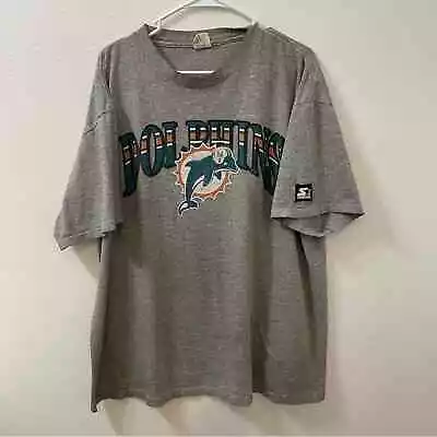 Starter NFL Miami Dolphins Shirt Gray Vintage Large • $10