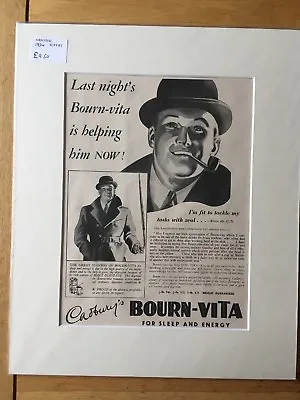 Cadbury’s Bourn-Vita Original Advert 1934 B&W • £7.50