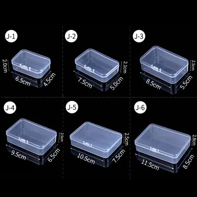 New Mini Square Clear Plastic Small Box Jewelry Storage Container Beads Case Box • $4.35