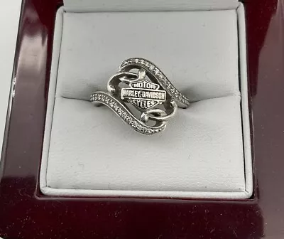 Harley Davidson Sterling Ring With CZ Size 8 • $110