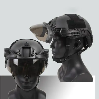 Tactical Antiriot Flip Up 3mm PC Lens OP Goggles Mask For BJ PJ Fast Mich Helmet • £15.23