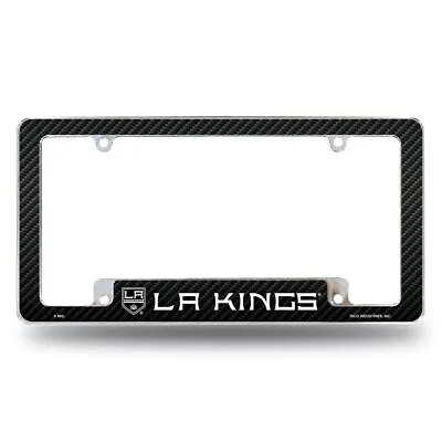 Los Angeles LA Kings NHL Chrome Metal License Plate Frame With Carbon Fiber • $21.97