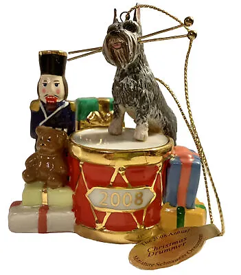 Danbury Mint Christmas Ornament Schnauzer Dog 2008 Drummer W/Original Box • $29.99