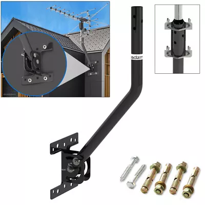 Universal Adjustable Outdoor TV Antenna J Pole Mount Base Tripod Aerial Bracket • $25.99