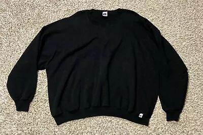 Vtg Russell Mens Athletic Sweatshirt 4XL Black Crewneck 90s Blank Pullover MINT • $19.99