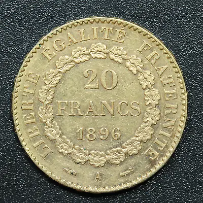 1896 A French Gold 20 Francs Lucky Angel Coin - KM# 825 • $479.99