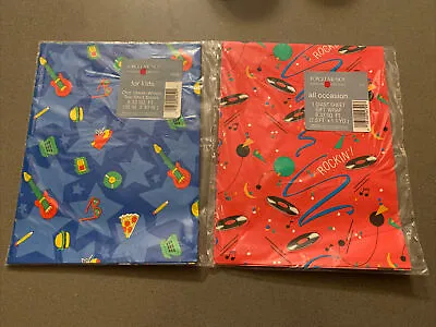 VTG American Greetings Gift Wrapping Paper Music Party Records ‘80s NEW 2 Sheets • $15