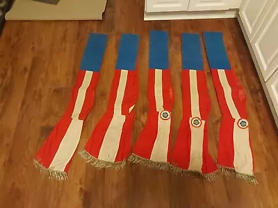 5 Vintage American Flag Patriotic Parade Baldric Sash Fraternal 1900s H.A. Diehl • $250