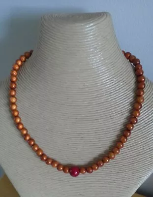 Terracotta Miracle 'illusion' Bead Necklace 17 1/2  • £3.50