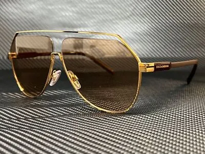 DOLCE & GABBANA DG2266 02 73 Gold Pilot 63 Mm Men's Sunglasses • $146.61