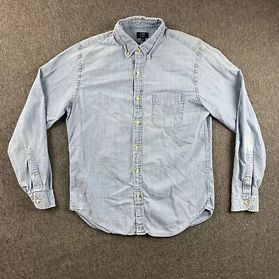 J Crew Chambray Shirt Mens Medium Blue Button Down Long Sleeve • $24.99