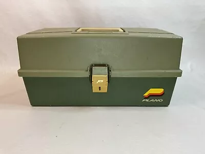 Vintage Plano 6300 3 Tray Tackle Box Full With TACKLE - 2 Tone Green • $40