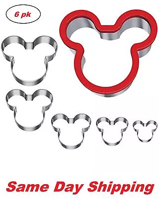 6 Pack Mickey Mouse Cookie Cutter Metal Mickey Head Cookie Sandwich Cutter Set • $13