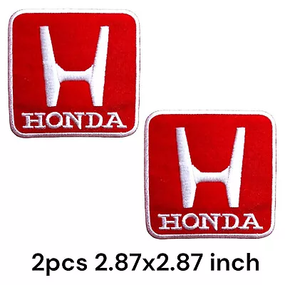 2PCS Honda Logo Red Motor Sport Size 2.87 X2.87  Embroidered Iron On Patch • $5.35