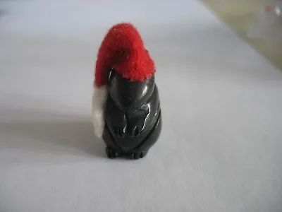 Vintage Hand Carved Folk Art Bunny Rabbit Figure FETISH Hare W Red Felt Hat • $18.81