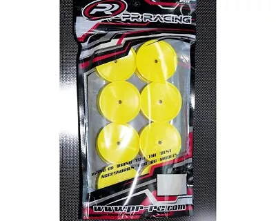 PR Racing 26x38mm 4WD Front Wheels -Yellow/12mm Hex/8pcs For 1/10 Buggy 68400386 • £15.99