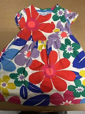 Mini Boden Girls Multicolored Floral Print Shortsleeved Dress Sz 5/6 • $18