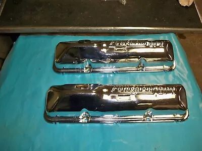 Mustang Valve Covers W/ PBF Logo 390 428 Chrome 1967 68 69 70 71 72 73 • $145