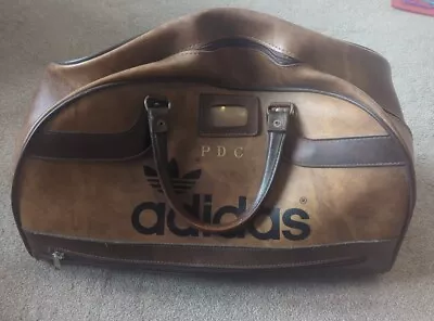 Vintage 1970s Adidas Peter Black Keighley Holdall Sports Casuals Bag Gym Zip 70s • £1.20