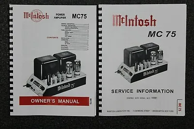 *usa* Ultimate Mcintosh Mc75 Owner's Instruction / Service Manuals • $30