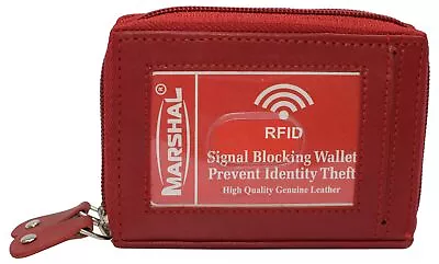 Genuine Leather RFID Identity Protected Double Zippered Accordion Wallet • $12.99