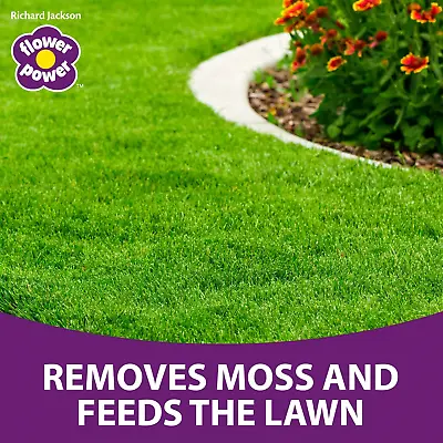Richard Jackson Flower Power Moss Remover & Lawn Feeder Organic Premium High P • £38.86