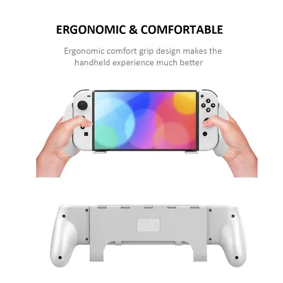 For Nintendo Switch OLED Grip Case Bracket Hand Grip Protective Cover Case White • $19.69