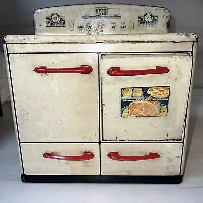 Vintage 1950's Tin Metal TOY STOVE Range 10” High X 9”wide • $42.80