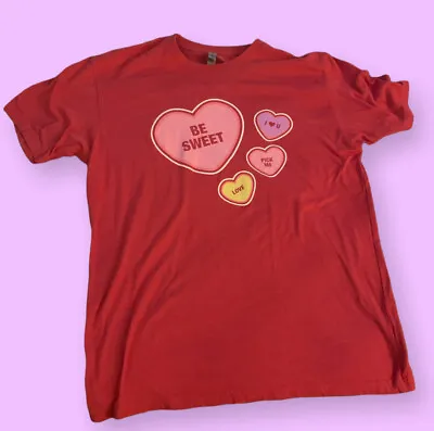 $21.41 • Buy Krispy Kreme Donuts Valentine 2019 Red Large T-Shirt Next Level (Bin J)