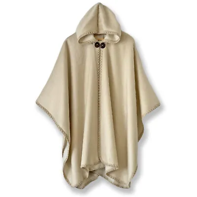 ALPACA Wool Bohemian Wrap Hooded Open Poncho Cape Shawl Blanket Unisex Handmade • $65.84