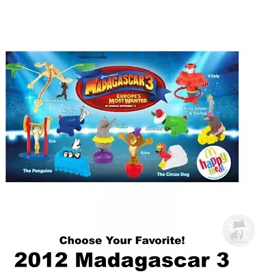 McDonald's 2012 Madagascar 3 Movie Toys-Pick! • $6.50