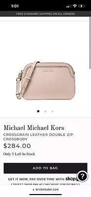 Michael Kors Crossbody Bag— Soft Pink Leather Houston Bag • $75