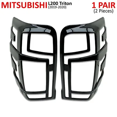 Black Gloss Rear Tail Lamp Lights Cover For Mitsubishi L200 Triton MR 2019 2020 • $66.46