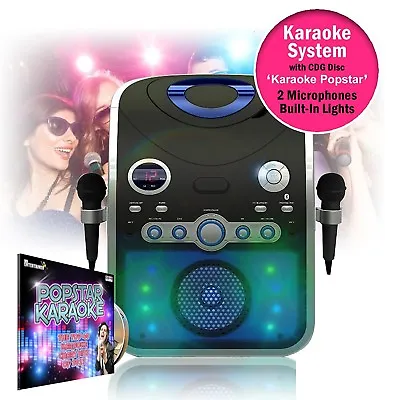 £89.99 • Buy Entertainer CDG Karaoke Machine With Bluetooth & Microphones + Flashing LED Ligh