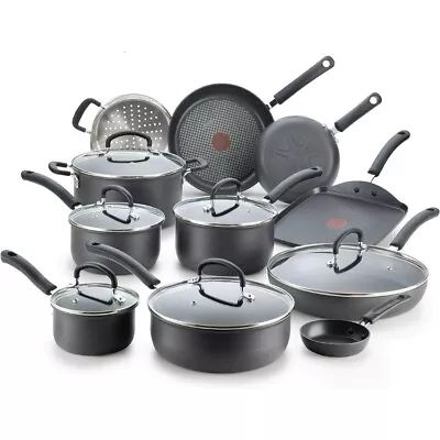 T-fal Ultimate Hard Anodized Nonstick Cookware Set 17 Piece Oven Safe 400F • $180