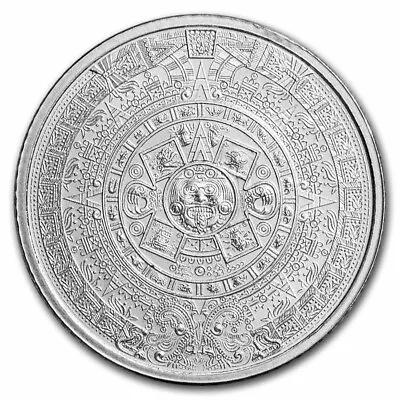 Pure Silver .999 Bullion - Mexico Aztec Calendar Mayan Tenth- 1/10 Oz Round Coin • $20.90
