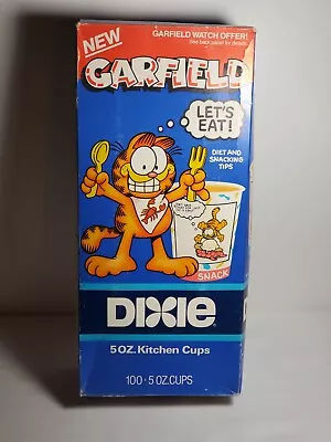 Vintage 1978 Garfield 5 Oz Dixie Cups 100 Cups - NEW & SEALED!  • $24.99