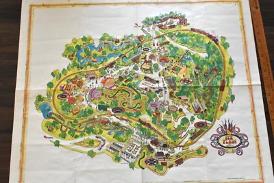 Best Six Flags Georgia Map Deals - Vintage 1968 Six Flags Over Georgia Amusement Park Map Souvenir 28x25.webp