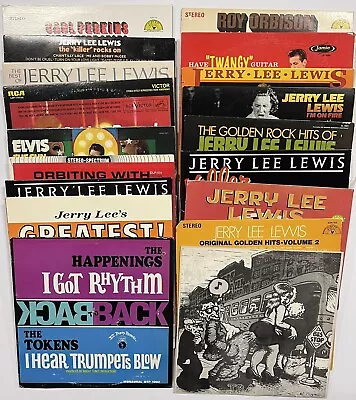 Estate Vintage Vinyl Record Lot Of 18 Rock & Roll Rockabilly Lewis Orbison Elvis • $29