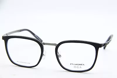 New Morel Oga 10146o Nd01 Black Silver Authentic Eyeglasses 52-21 • $123.71