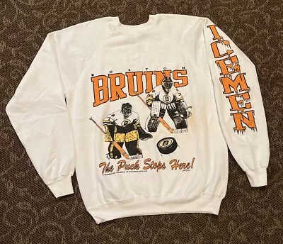 Vintage 1989 BOSTON BRUINS National Hockey League Sweatshirt Size Large Rare🔥 • $149.88