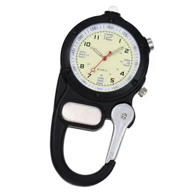 Mini Clip Microlight LED Watch Water Resistant Carabiner Fob Watch Black • £15.25