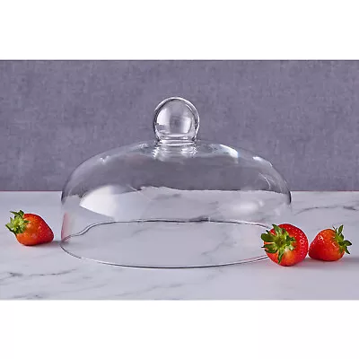 Glass Cloche Dome I Diameter 26cm I Large Mouth Blown Round Glass Dome • £32.20