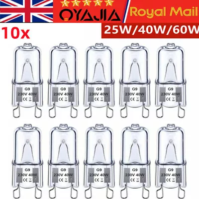 10 X G9 Halogen Bulbs 25w/40w/60w Warm White Filament Lamp Replace Led Bulb Uk • £1.99