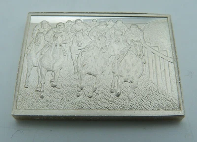 £24.97 • Buy Hallmarked Solid Silver Horse Racing Ingot - The Derby Flat Race At Epsom